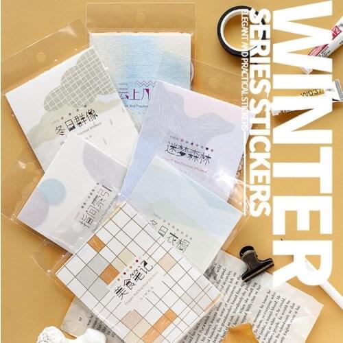 60 pcs Japanese Winter Series Notes washi paper sticker decoration DIY ablum diary scrapbooking label sticker kawaii stationery