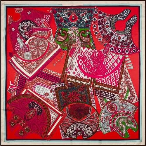 90cm Luxury Saddle Square Scarf Women 100% Twill Silk Hand Rolled Hem Hijab Scarf Foulard Shawl Brand Design Head Scarves Ladies