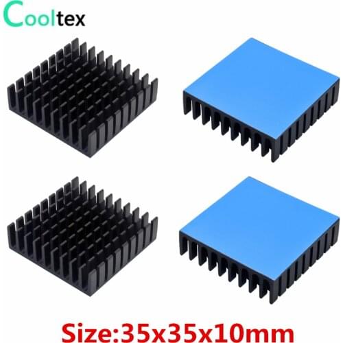 20pcs 35x35x10mm Aluminum Heat sink cooler Cooling Radiator HeatSink for Electronic Chip IC LED With Thermal Conductive Tape