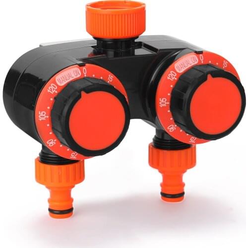 No Battery Needed 2 Hours Adjustable Water Timer Double Out-let Automatic Irrigation Controller Device Garden Water Timer