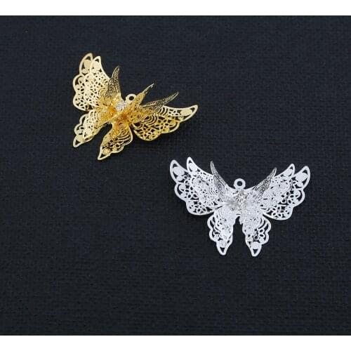 1PCS 25mmx35mm Metal Alloy Butterfly Filigree Wraps Connectors Charm DIY Jewelry Accessories Findings Supplies For Jewelry