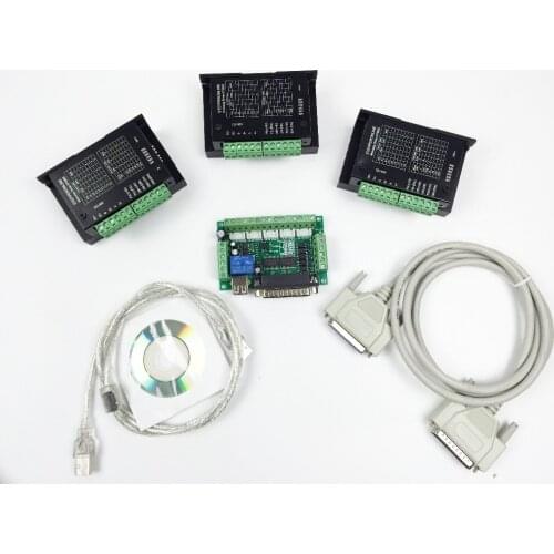 Free shipping CNC Router 3 Axis Kit,TB6600 3 Axis 4.0A Driver Stepper Motor Controller kit for mach3 + 5 axis breakout board