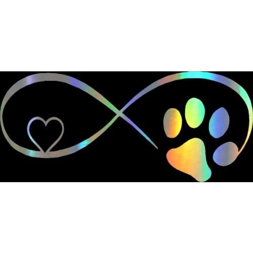 DecalsMe Car Sticker Vinyl 17.8*7.7CM Dog Cat Paw Love Car Window Stickers Decals Funny 3D Stickers On Car Styling Creative