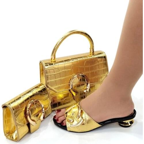 Doershow hot selling African beautiful Designer Shoes And Bag Set To Match Italian Party Shoes With Matching Bags Set ! SKJ1-28