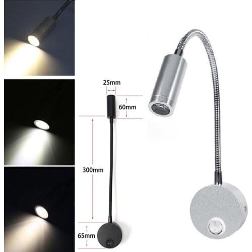 3W flexible Reading Wall Light Lamp bathroom mirror light Bedside Reading study sconces led luminaire restaraunt decor surface