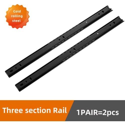Cold Roll Steel Drawer Track Rail Stainless Steel Drawer Slides Two-Section Cabinet Mute Sliding Tracks Furniture Hardware