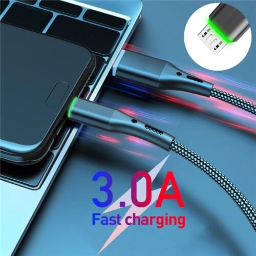 Micro USB Cable Fast Charging Mobile Phone Charger Data Cord For iPhone 12 Pro Max Huawei P40 Xiaomi mi 10 Samsung Quick Cable