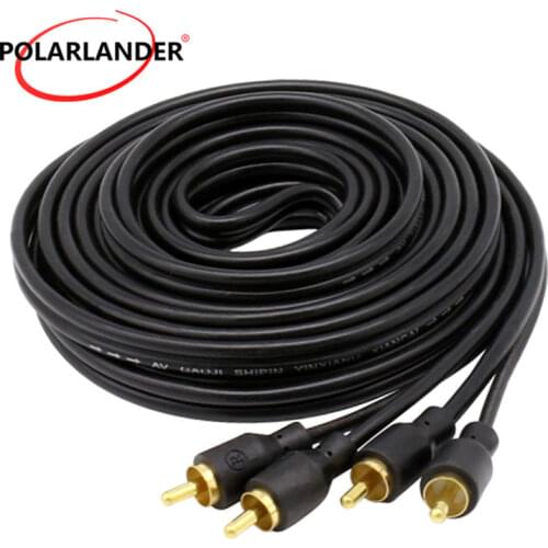 Cable Connector RCA Plug Phono Y Splitter Lead Adapter Amplifier Copper Line Car Audio Power Cable 5m Wire