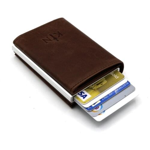 Valuaes Latch Mechanism Card Holder Genuine Leather Patched 2021 Fashion Top Quality Unisex Purse Clutch Vintage Retro Wallet