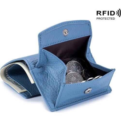 Rfid Women Wallet Female Leather Coin Purse Mini Short Wallets Card Holder
