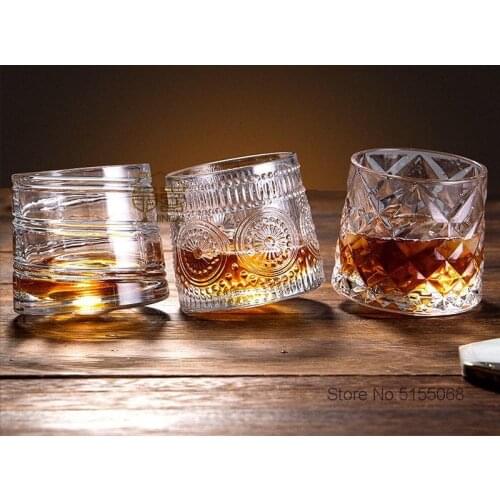 Spinning Top Whiskey Cup Tumbler Toys Whisky Rocks Brandy Snifter Wine Glass Sunflower Pressure-relief Artifact Funny Beer-glass