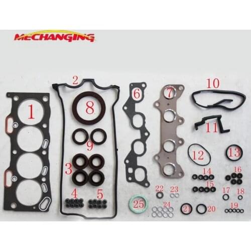 Customized LOGO For TOYOTA COROLLA (_E10_) STARLET 16V 1.3L 4EFE Engine Rebuilding Kits Full Set Engine Gasket 04111-11141