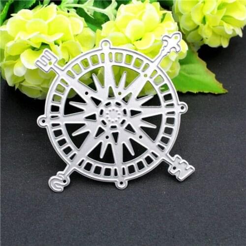 Metal Cutting Dies Scrapbooking Stencil Rudder Compass Helm Craft Cut Die DIY Handmade Album Paper Cards Decor