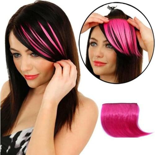 Fashion 13 Colors Wig Seamless Slanted Fake Bang Fringe Hair Extension Hairpiece