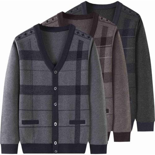 2021 Autumn New Mens Loose Knit Jacket Business Casual Single-breasted Sweater Cardigan Jacket Male Brand Clothes Sweater Men