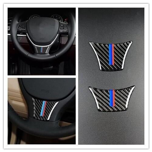 Carbon Fiber Steering Wheel Sticker M Stripe Emblem 3D Car Sticker for Bmw F10 F01 F07 5 Series7 Series