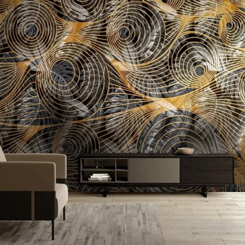 Custom Any Size Mural Wallpaper Modern Tropical Plants Light Luxury 3D Abstract Line Background Wall Decor Papel De Parede Sala
