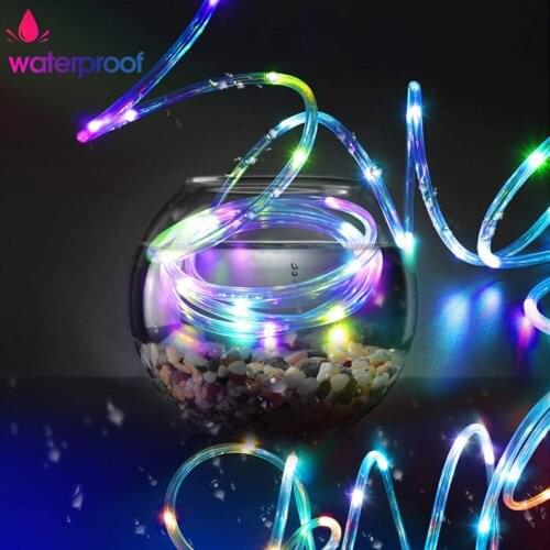 5V Neon Led Strip Light 24Key Retome Control RGB Rainbow String USB/Solar Powere 360 Round Neon Tube Decoration 9colors