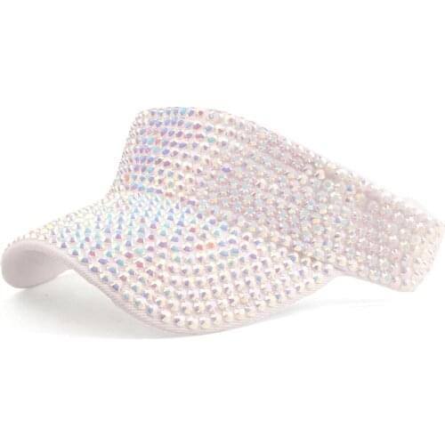 [YARBUU] 2021 New brand baseball cap Visor Hat Summer Womens Golf Sun Hats Rhinestone Empty Top Cap wholesale Free shipping