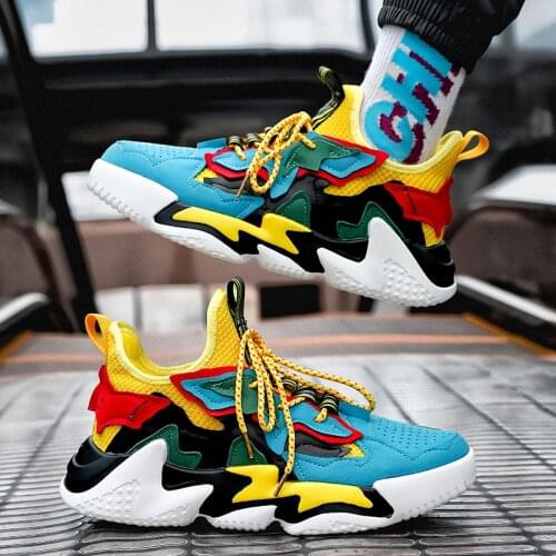 Hot Autumn Colorful Sneakers Men Casual Shoes Streetwear Men Trendy Sneakers Hip Hop Platform Trainer Men Shoes zapatos hombre