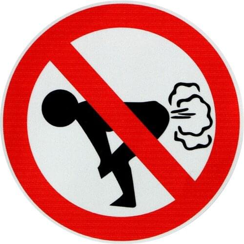 Personality Interesting 12*12cm No Farting Car Sticker PVC Decal Car Styling KK Auto Accessories Window Windshield Accessories