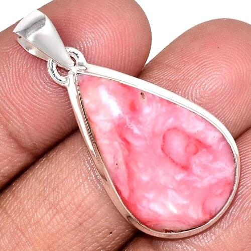 Genuine PINK OPAL Pendant 925 Sterling Silver, Total Length : 41.4 mm, AP6945