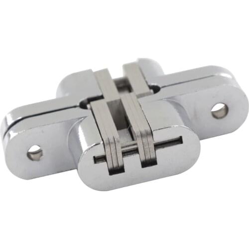 3# Zinc Alloy Hidden Hinges Soft Close Concealed Cross Door Hinge Fit for 25mm Thickness Folding Door Invisible Hinge