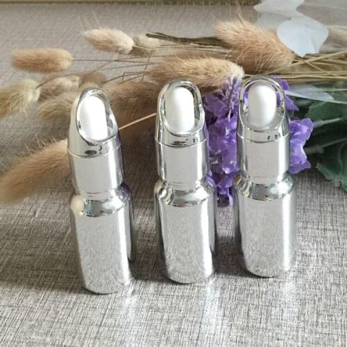 10ml essentical oil glass dropper bottle w silver plated small makeup container refillable cosmetics bottles wholesale 50pcs/lot