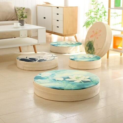 Fabric Futon Cushion Thicken Tatami Bay Window Cushion Linen Removable and Washable Living Room Floor Cushion Meditation Hassock