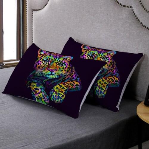 Comfortable 2pcs Pillow Cover Custom 3D Print Jungle Wild Animals Pillowcase Panda Elephant Pillow Covers Home Bedroom Decor