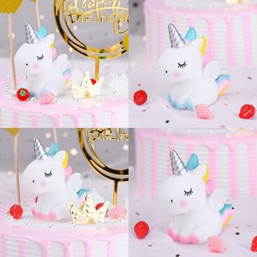 Birthday Party Events Decorate Unicorn Flamingo Wing Theme Cupcake Ornaments with Sticks Baby Shower Girl Kids Cupcake Toppers