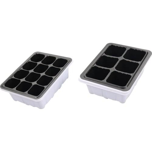 Cultivation Grow Box with Breathable Holes Plastic 6/12 Cells Nursery Pot Succulents Seedling Germination Tray with Cover 20pcs