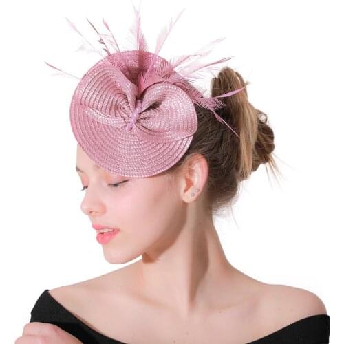 Elegant Lavender Women Hair Fascinators Hair Clips For Derby Party Tea Weddings Hats Feather Headdress Bridal Hair Accessories