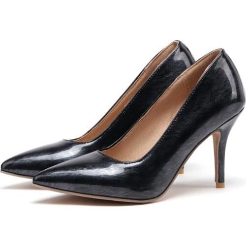 Big Size Ladies high heels women shoes woman pumps Pure color High-heeled single shoes