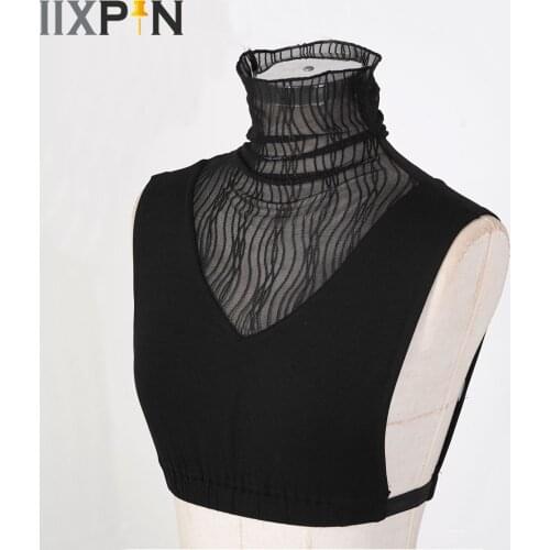 Women Girls Fake Collar Detachable Cotton Turtleneck Neck Half Blouse Scarf Dickey Collar Female Shirt Sweater Tops False Collar