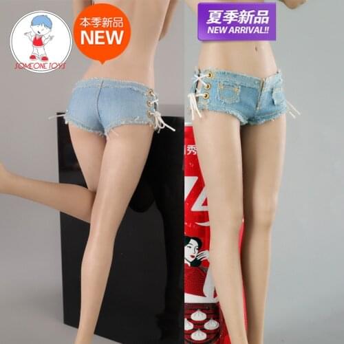 1/6 CC024 Female Jeans sexy women shorts white lace pants for 12 Inches Female Soldier Action Figures body jiaou doll clothes