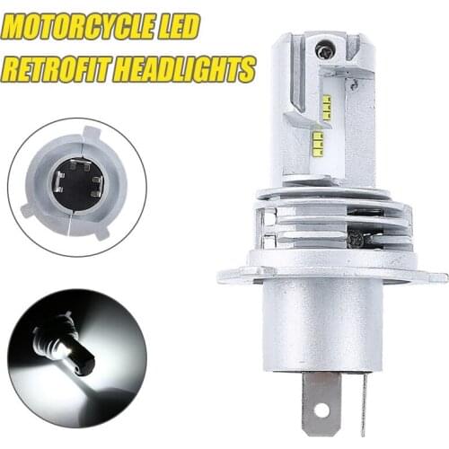 1pc H4 9003 HB2 LED Chip Bulb Hi/Lo Beam Motorcycle Scooter Truck Headlight High Power M4 6000K White Lamp Light Accessories
