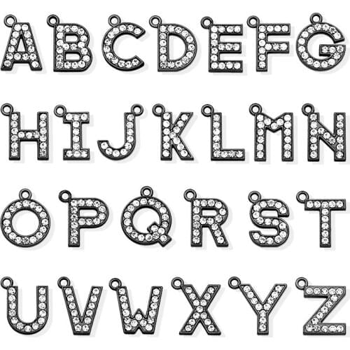 10pcs clear full rhinestone dangle Letters metal approximately 21mm zinc alloy Pet Dog Collar Tag as gift