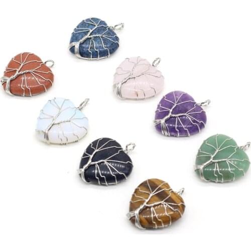 1pcs Natural Stone Heart Shape Lapis Lazuli Amethysts Crystal Pendants for Jewelry Making Necklace Earring Size 30x38mm