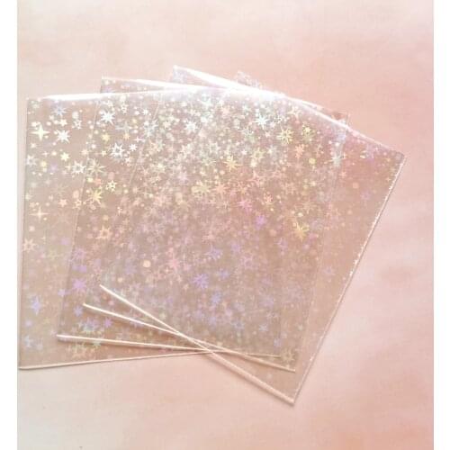 100PCS/BAG Foil Little Star Flashing Card Clear Sleeves Korea Idol Photo Holographic Protector Trading Shield Magic Cards Guard