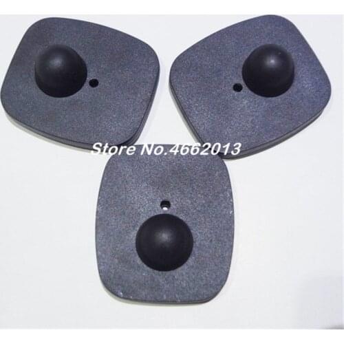 1000pcs/lot 8.2mhz EAS RF security hard tag mini square clothes tag for garment shop with 16mm nails 55*65mm