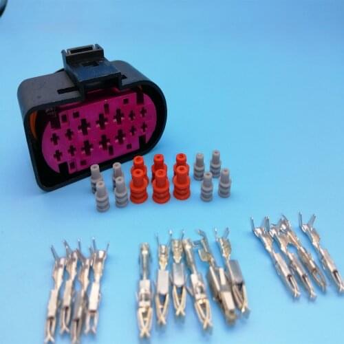 2/4/10set/lot 14 Pin/Way Car Xenon Headlight Lamp Plug Connector Socket Housing 1J0973737 1J0 973 737 For
