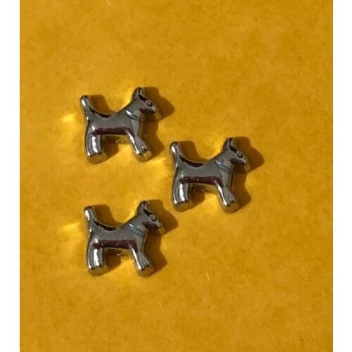 20Pcs/Lot Blue Pink Dog Alloy Floating Charms Hand-made DIY for Glass Lockets
