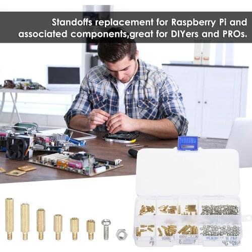 260-Piece M2 Male and Female Hex Brass Spacers Assortment Kit Motherboard Standoffs with Screws and Nuts for PCB Computer Case