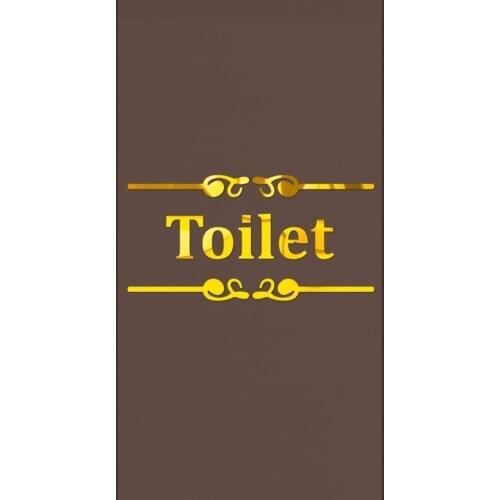 3D Wall Stickers Creative Diy Fashion Personality Toilet Bathroom Tips Stickers 3D Mirror Wall Stickers WC Letter Toilet Bathroo