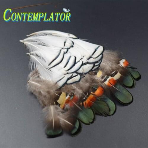 60pcs Natural Lady Amhersts Pheasant Fly Tying Feathers Head Crest&Body Feather&Rear Saddle Tippets For Nymph Tails And Wings