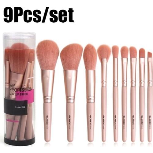 9pcs/set Face Makeup Brush Foundation Eye Shadow Blush Concealer Powder Cosmetics Brushes Kit Soft Hair Women Beauty Tools