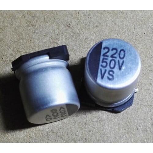 10pcs 50V 220UF SMD 10x10.5mm chip Aluminum Electrolytic Capacitor