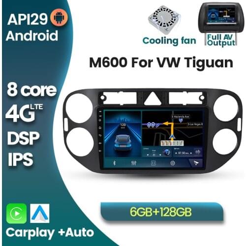 6G+128G 4G LTE Android 10 2 din DSP Auto Radio Multimedia Video Player For VW Tiguan(black) GPS Navi Auto Radio Carplay