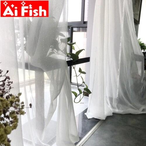 White Solid Sliver Wire Stripe Tulle Curtains For Living Room Modern Exquisite Window Treatments Kitchen Voile Panels wp396#5
